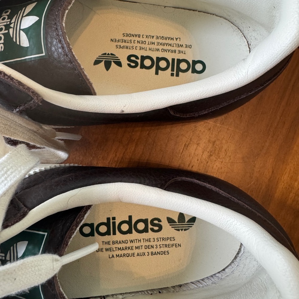 adidas Samba Brown White Classic Leather Sneakers - Picture 3 of 8